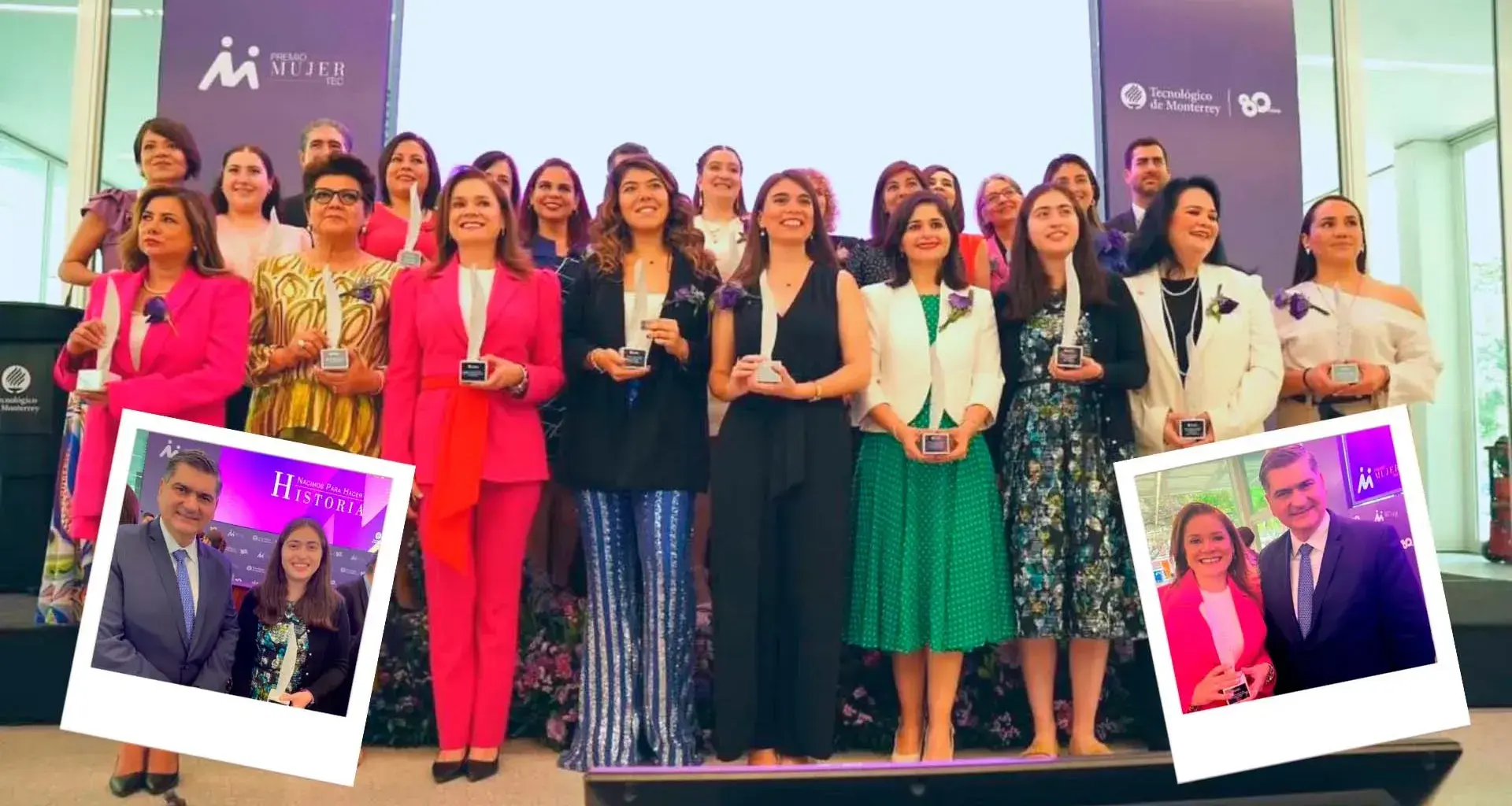Foto con las ganadoras del Premio Mujer Tec 2023, y Lupita junto con Giovanna