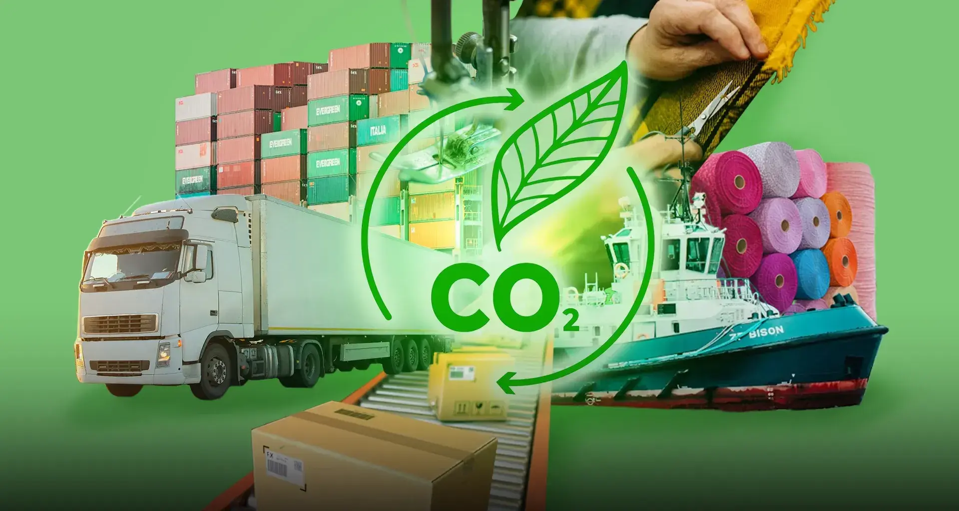 Montaje de elementos involucrados en la logístic ade la industria textil