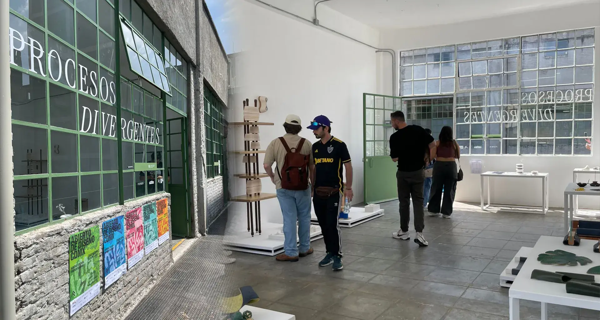 Vista general de la exposición Procesos Divergentes en el Abierto Mexicano de Diseño 2025, con piezas elaboradas por estudiantes del Tec CCM.
