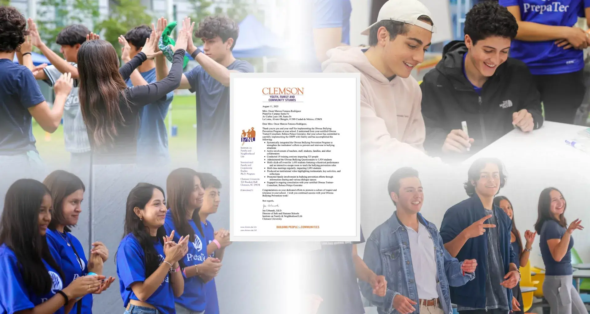 Comunidad de PrepaTec recibe certificación en prevención del bullying