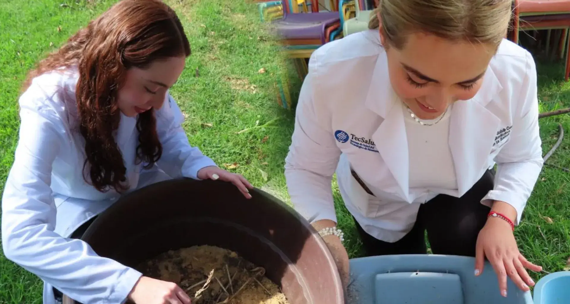 Estudiantes del Tec Ciudad de México preparan la composta como parte de Compostec.