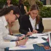 Alumnas preparándose para su siguiente debate. Bigdebate 2018. 