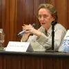 Amelia Valcárcel en el campus Monterrey, como parte de la Cátedra Alfonso Reyes