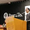 Gerardo dando un discurso en el TecMun 2022 en campus León