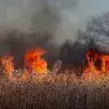 Bombero frente a incendio forestal