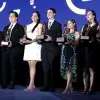 Siete estudiantes del Tec campus Monterrey, portando su Borrego de Oro.