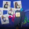 Fotos de los 9 ganadores al premio nacional ceneval sobre fondo del campus Sonora Norte.