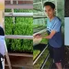 Collage con 4 fotografías en las que un joven de San Luis Potosí posa con su diploma de Líderes del Mañana y otras fotografías en las que se muestra su proyecto de innovación en Mexquitic.