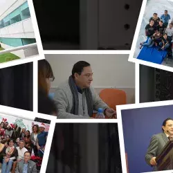 Collage de Juan Carlos y momentos dentro del Tec.