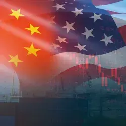 Foto bandera China y Estados Unidos