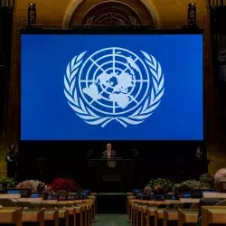 Asamblea General de la ONU, Secretario General en podium Antonio Guterres