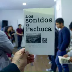 Triptico con la descripción de los paisajes sonoros de "Los Sonidos de Pachuca"