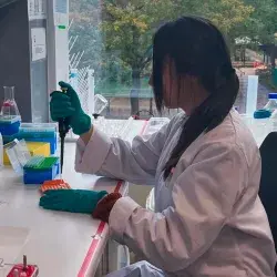 Mexican woman working on antibodies for snake venom