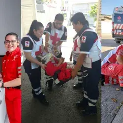 yujani morga recibiendo reconocimiento de 20 años en la cruz roja