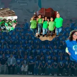 Collage de fotos de la fundación donde participa Ángeles