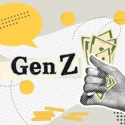 Imagen conceptual con comprador joven de la generación Z