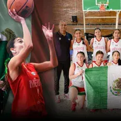 Valentina Aguilera Romo y su equipo femenino de basquetbol seleccionado para representar a México