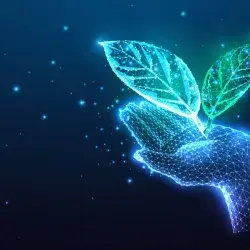 Mano sosteniendo "la naturaleza"