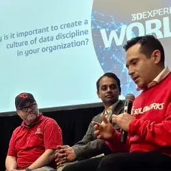 Aldo Cortes, director de Mecatrónica del campus Chihuahua, durante el congreso 3DEXPERIENCE, de SolidWorks, en Houston, Texas.