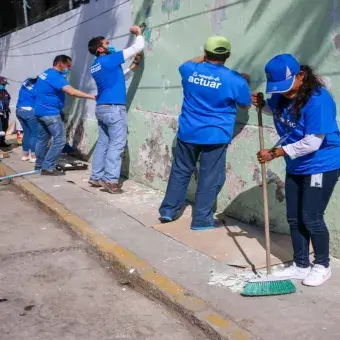 La comunidad del Tec Campus Toluca unió esfuerzos para pintar la escuela Mihuel Hidalgo en San Antonio Buenavista