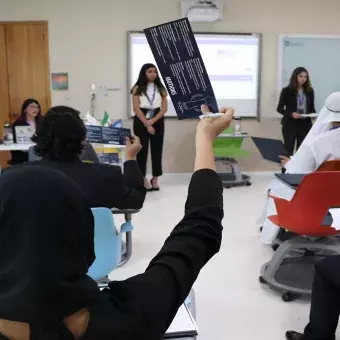 Alumnos de PrepaTec debatiendo en el Counter-Terrorism Committee, donde se busca la prevención y disminución del terrorismo. 