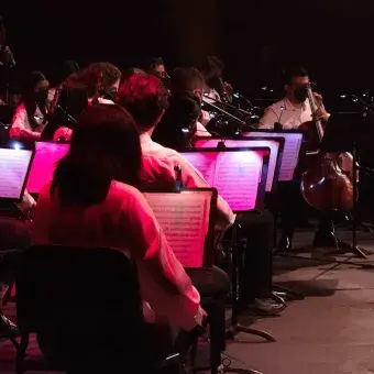 Músicos de la orquesta Sinfónica del Tec.