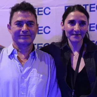 Productor Pablo Baksht y presidenta de la asociacion EXATEC