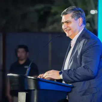 David Garza, presidente ejecutivo del Tec, durante su mensaje.