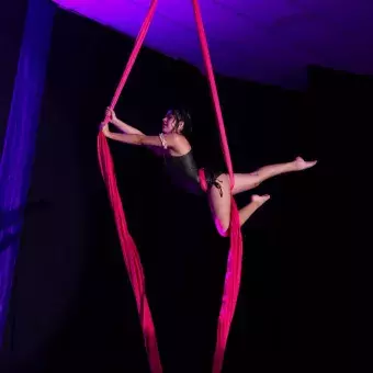 Estudiante de tec tampico presentando su número artístico en festival de arte