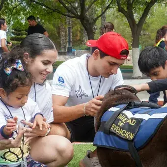 Actividad con patrulla canina en campamento Vive Extremo.
