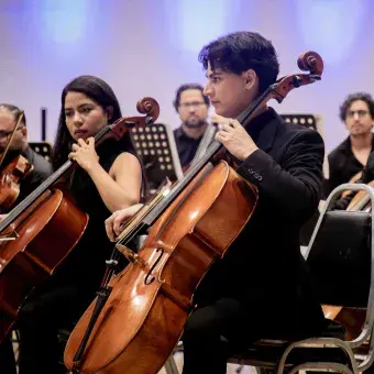 Violonchelistas presentes en concierto de la Camerta de Coahuila por el 50 aniversario del Tec de Monterrey campus Laguna
